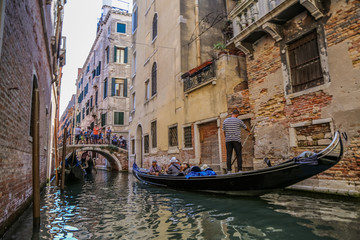 Fototapeta na wymiar Gondolas of Venice Italy
