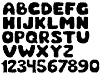 Silhouette patchwork alphabet.