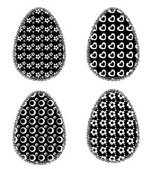 Silhouette of sewing eggs with a fringe.
