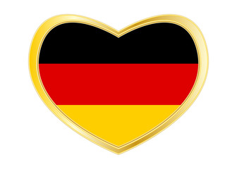 Flag of Germany in heart shape, golden frame