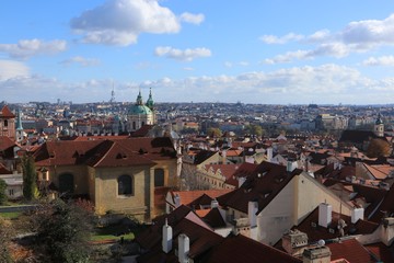 Fototapeta na wymiar Skyline view panorama from Prague Castle, Czech Republic 
