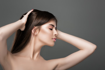 Fototapeta premium woman with perfect skin and natural make-up 