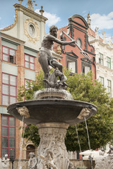 Fountain of neptune in Gdansk, Poland
