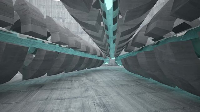 Empty dark abstract concrete room interior. Architectural background. 3D animation. and rendering. Part 5 