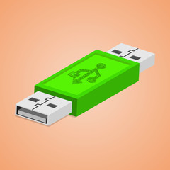 Fototapeta premium 3D USB Flash Drive. Abstract flash drive. Vector illustration.