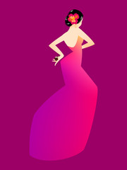 Illustration of a Flamenco dancer woman