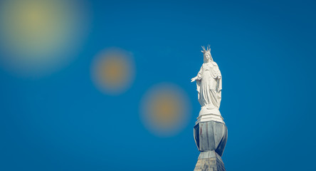 architectural detail of Notre Dame de Bourgenay church in Talmont Saint Hilaire