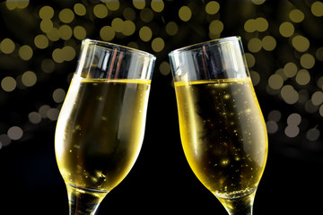 Champagne and christmas decor