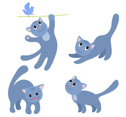 Set of happy cats 4.