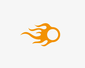 Obraz premium Abstract fireball logo design. Asteroid meteor vector logotype.