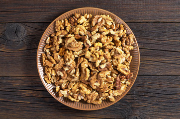 Walnuts in plate