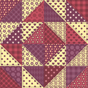 Seamless patchwork claret color pattern 1