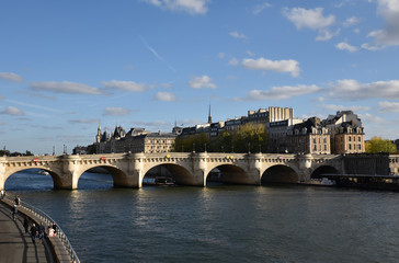 Naklejka premium Pont Neuf et île de la Cité à Paris en automne, France
