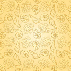 Line cockleshells seamless pattern