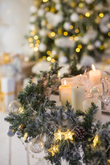 Christmas decorations, Christmas tree, gifts, new year