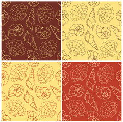 Seamless patterns with cockleshells
