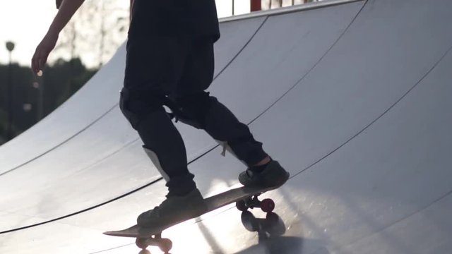 Skateborder on a ramp