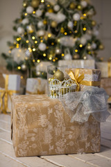 Christmas decorations, Christmas tree, gifts, new year