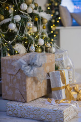 Christmas decorations, Christmas tree, gifts, new year