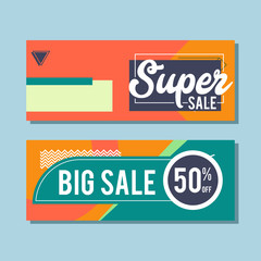 Big Sale modern banner in the Memphis style