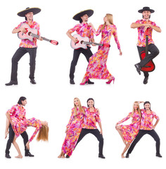 Fototapeta premium Man wearing sombrero with guitar