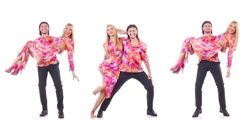 Obraz premium Pair dancing isolated on the white