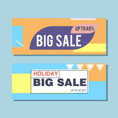 Obraz premium Big Sale modern banner in the Memphis style