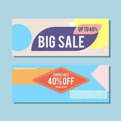 Big Sale modern banner in the Memphis style