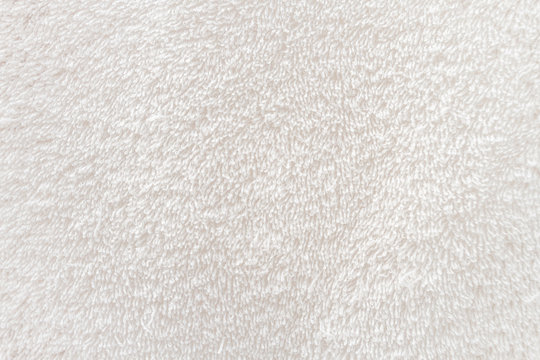 Close-up macro of white towel cloth