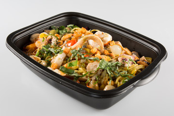 Plastic food small box isolated on white background. Easy editable for your design