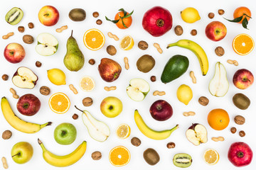 Tasty fruits and healthy eating background
