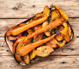 Baked pumpkin with carrots