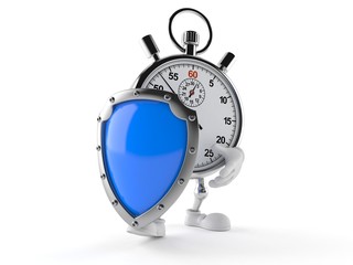 Stopwatch character with protective shield