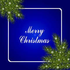 Christmas card in blue