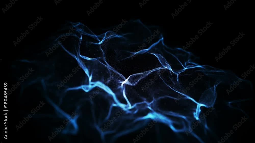 Poster 3d rendering abstract digital particles on black background with dots. high definition abstract cgi 