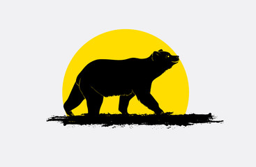 Wild Bear Silhouette Vector