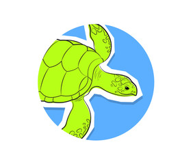 Turtle Sticker Vector Illustration