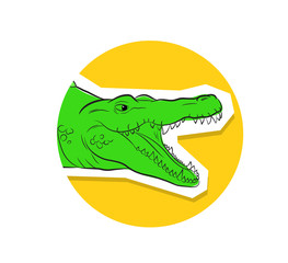 Alligator Open Mouth Vector Illustration