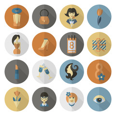 Fototapeta premium Womans Day Icon Set