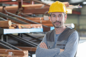 fabrication worker posing