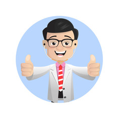 Happy Doctor Showing Thumbs Ups Vector