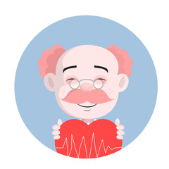 Funny Doctor Laughing Face with Heart Vector