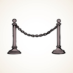 Fence on posts. Vector drawing