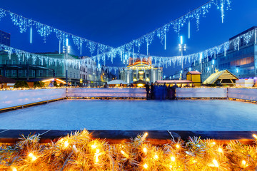 Fototapeta premium Ice skating rink in Katowice. Poland. Europe.