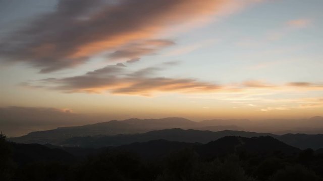 Time Lapse, Day To Night Over Malaga, Andalusia, Spain