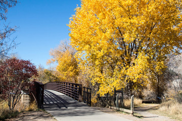 Scenic bridge on the Animas river trail in Durango, Colorado