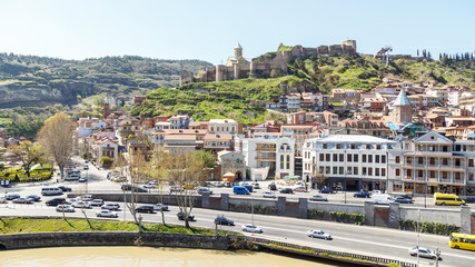 Fototapeta na wymiar View of Narikala fortress in Tbilisi