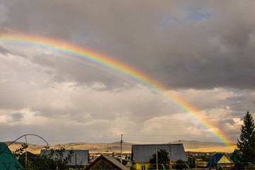 A double rainbow in the village