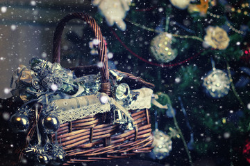 Christmas tree toy basket
