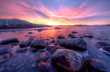 Fototapeta premium Sunset at Utö, Finland